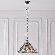 Astoria Medium Tiffany Glass Pendant Light In Dark Bronze