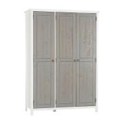 Verox Wooden Wardrobe With 3 Doors In White And Grey