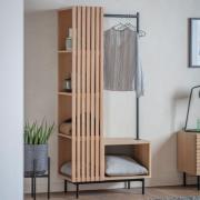 Okonma Wooden Open Wardrobe With Metal Legs In Oak