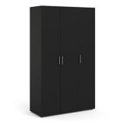 Perkin Wooden Wardrobe With 3 Doors In Black