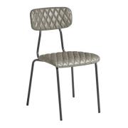 Kelso Faux Leather Dining Chair In Vintage Silver