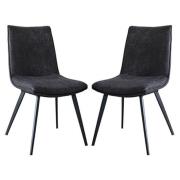 Honks Grey Faux Leather Dining Chairs In A Pair