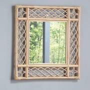 Batna Vintage Rectangular Wall Mirror In Natural Rattan Frame