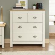 Loftus Chest Of Drawers In Cream With Oak Effect Top