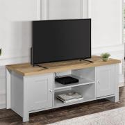 Highgate Large Wooden TV Stand In Grey And Oak