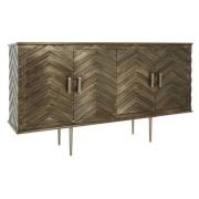 Siros Wooden Sideboard With 4 Doors In Metallic Silver