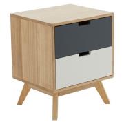 Inaja Wooden Chest Of 2 Drawer In Two Tone And Natural