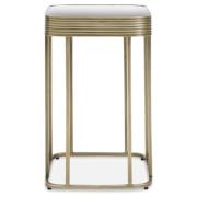 Ellice Clear Glass Top Side Table With Gold Metal Frame