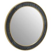 Lana Round Wall Bedroom Mirror In Black Wooden Frame