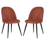 Gabbier  Velvet Dining Chairs With Black Legs In Pair