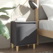 Manal Wooden Bedside Cabinet With 1 Door In Grey