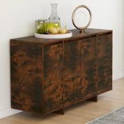 Maisa Wooden Sideboard With 4 Doors In Smoked Oak