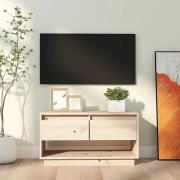 Doric Solid Pinewood TV Stand With 2 Drawers In Natural