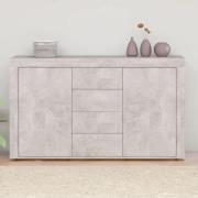 Einar Wooden Sideboard With 2 Door 4 Drawer In Concrete Effect