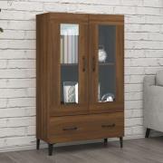 Taszi Wooden Highboard With 2 Doors 1 Drawers In Brown Oak