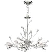 Hibiscus 5 Lights Pendant Light In Chrome And Clear