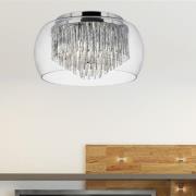 Curva 4 Lights Glass Flush Ceiling Light In Chrome