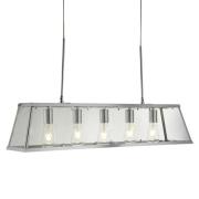 Voyager 5 Lights Clear Glass Bar Pendant Light In Chrome