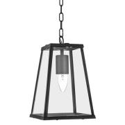 Voyager Clear Glass Pendant Light In Matt Black