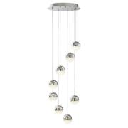 Marbles LED 8 Lights Multi Drop Pendant Light In Chrome