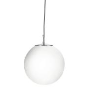 Atom Large Opal Glass Ceiling Pendant Light In Satin Silver