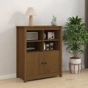 Laval Solid Pine Wood Sideboard With 2 Doors In Honey Brown