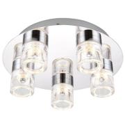 Impost LED 5 Lights Flush Ceiling Light In Chrome