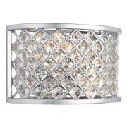 Hobson Crystal Glass Wall Light With Chrome Frame