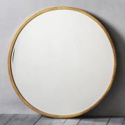 Haggen Large Round Bedroom Mirror In Antique Gold Frame