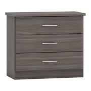 Mack Wooden Chest Of 3 Drawers In Black