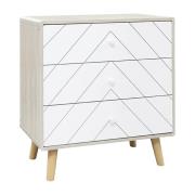 Davis Wooden Chest Of 3 Drawers In Dusty Grey And White