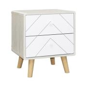 Davis Bedside Cabinet With 2 Drawers In Dusty Grey And White