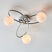 Hilo 3 Lights Confetti Glass Semi-Flush Ceiling Light In Chrome