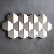 Camrose Glass Hexagonal Bevelled Wall Mirror In Silver