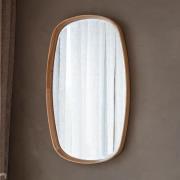 Kinder Bevelled Wall Mirror In Oak Solid Wood Frame