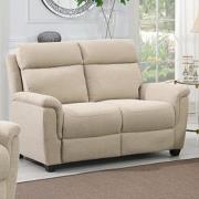 Dessel Fabric Electric Recliner 2 Seater Sofa In Natural