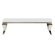 Laval White Glass Top Coffee Table With Polished Legs