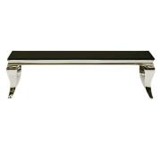 Laval Black Glass Top Coffee Table With Polished Legs