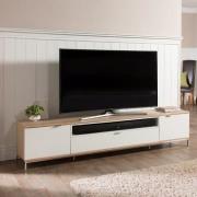 Cerritos Large Wooden TV Stand In Light Oak And White