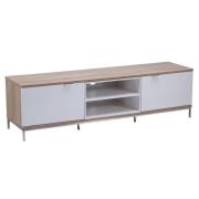 Cerritos Medium Wooden TV Stand In Light Oak And White