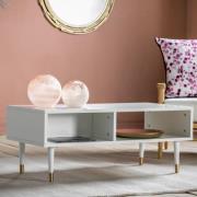 Helston Wooden Coffee Table With 2 Shelves In White