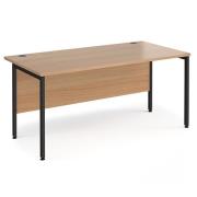 Melor 1600mm H-Frame Computer Desk In Beech And Black