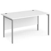 Melor 1400mm H-Frame Computer Desk In White And Silver