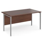 Melor 1400mm H-Frame Computer Desk In Walnut And Silver