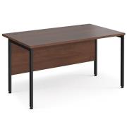 Melor 1400mm H-Frame Computer Desk In Walnut And Black