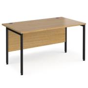 Melor 1400mm H-Frame Computer Desk In Oak And Black