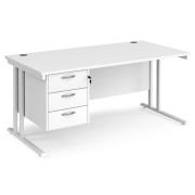 Melor 1600mm Cantilever Computer Desk In White