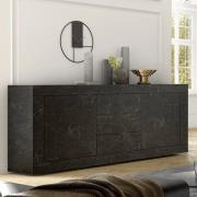 Taylor Sideboard With 2 Doors 3 Drawers In Black Marble Effect