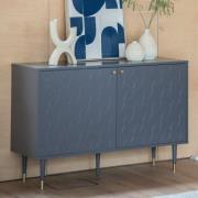 Helston Wooden Storage Cabinet With 2 Doors In Grey