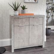 Baginton Wooden 2 Doors 2 Drawers Sideboard In Concrete Effect